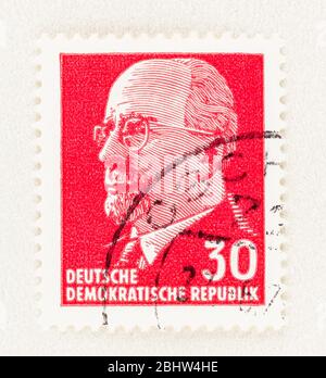 SEATTLE WASHINGTON - 26 avril 2020: 1963 Postage Stamp avec portrait de politicien Walter Ulbricht de DDR. Scott # 587 Banque D'Images