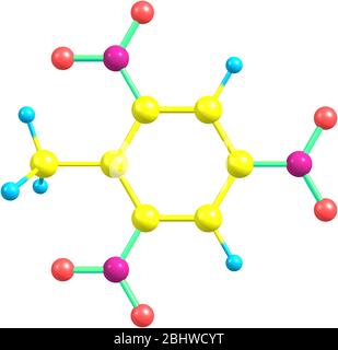 Le trinitrotoluène ou TNT est connu comme un matériau explosif utile avec des propriétés de manipulation pratiques Banque D'Images