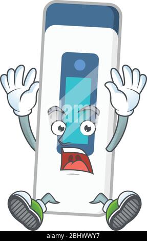 Thermomètre numérique design de personnage de dessin animé montrant un geste choquant Illustration de Vecteur