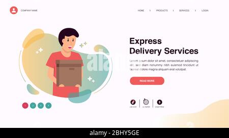 Conception de pages Web avec concept commercial ou financier pour le développement de sites Web et de sites Web mobiles. Illustration vectorielle de conception de modèle de site Web. Possibilité de modifier Illustration de Vecteur