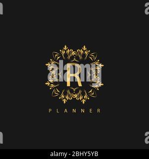 Logo de luxe avec couleur dorée. Marque royale pour les entreprises de luxe Illustration de Vecteur