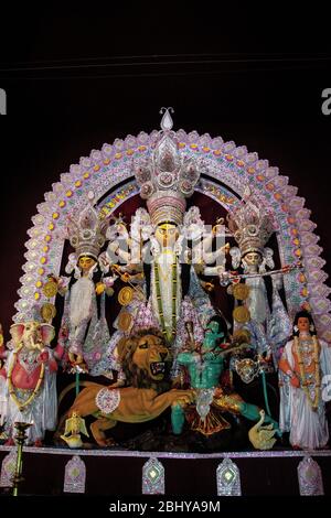 Une Durga Idol traditionnelle à tous les temps Banque D'Images