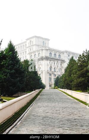 Palais du Parlement, Parlement de Roumanie, à Bucarest, Roumanie Banque D'Images