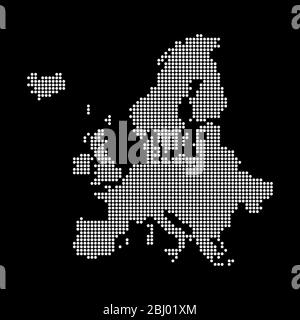 Carte Europe en demi-teinte Illustration de Vecteur