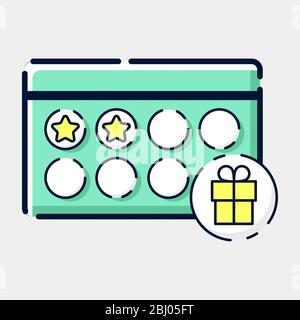 Illustration d'une carte de fidélité. Le concept de marketing commercial à vendre Illustration de Vecteur