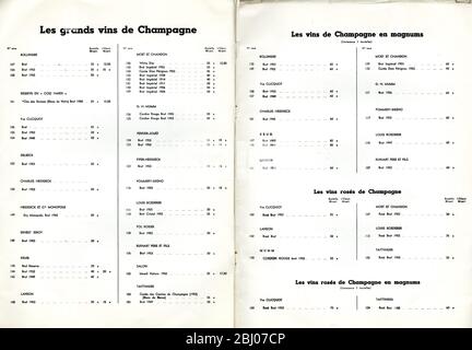 Collection de menus - le Coq Hardi - Bougival, Paris, France Banque D'Images