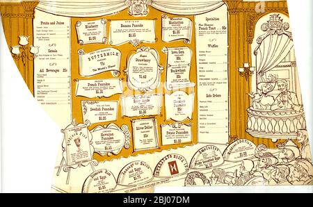 Carrier Collection of menus - Pancake Palace - Aéroport international de San Francisco, États-Unis Banque D'Images