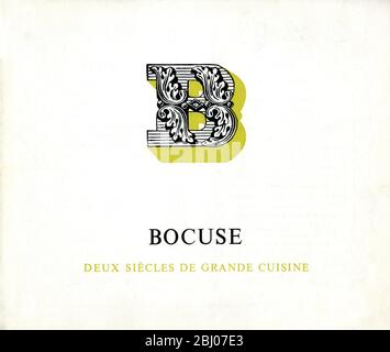 Collection de menus - Paul Bocuse, l'Auberge du Pont de Collonges - 40 rue de la Plage, 69660 Collonges-au-Mont-d'Or, France Banque D'Images