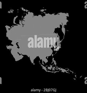 Carte Asie en demi-teinte Illustration de Vecteur