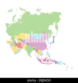 Carte Asie en demi-teinte Illustration de Vecteur