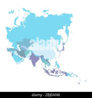 Carte Asie en demi-teinte Illustration de Vecteur