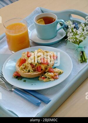 Plateau de petit déjeuner pour la fête des mères - Banque D'Images