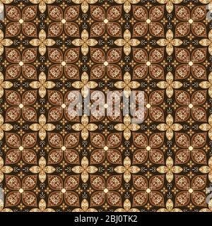 Design marron foncé sans coutures pour un style batik traditionnel Illustration de Vecteur