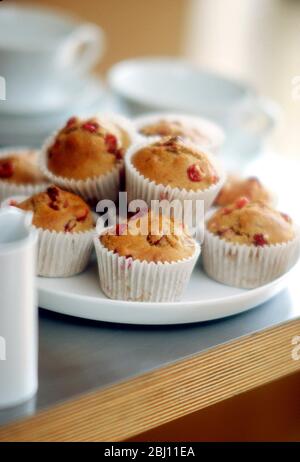 Muffins aux cerises dans un cadre de tétine - Banque D'Images