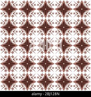 Batik javanais simple avec motif sans couture et couleur moderne marron foncé Illustration de Vecteur