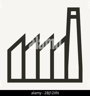 Icône vectorielle de contours de bâtiments industriels minimaux Illustration de Vecteur