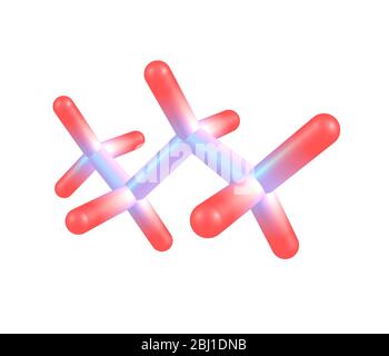 Le butane est un composé organique dont la formule est la suivante : le  -10, un alcane à quatre atomes de carbone. Le butane est un gaz à température ambiante et préatmosphérique Banque D'Images