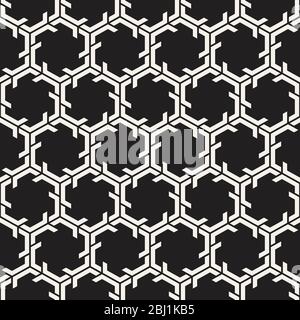 Motif mosaïque lignes vectorielles sans couture. Moderne et élégante texture abstraite. Répétition d'un treillis hexagonal géométrique. Illustration de Vecteur