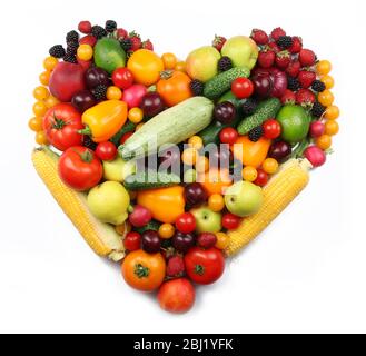 Les fruits et légumes frais isolated on white Banque D'Images