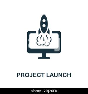 Icône lancement du projet. Illustration simple de la collection de démarrage. Icône de lancement de projet créatif pour la conception Web, les modèles, les infographies et bien plus encore Illustration de Vecteur