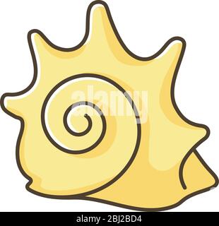 Icône de couleur RVB jaune Rock Shell Illustration de Vecteur