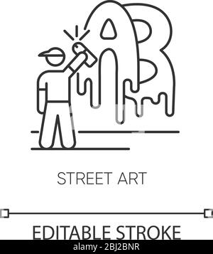 Icône linéaire parfaite pixels Street art Illustration de Vecteur