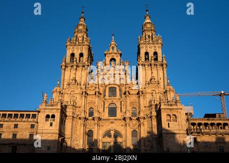 Cathédrale Saint-Jacques-de-Compostelle, Galice, Espagne. Place Obradeiro à Saint-Jacques-de-Compostelle le point de fin des anciennes routes de pèlerin, Camino de Banque D'Images