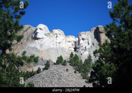 Vue sur le parc national du Mont Rushmore Banque D'Images