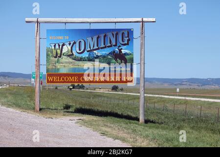 Bienvenue dans l'état du Wyoming Banque D'Images