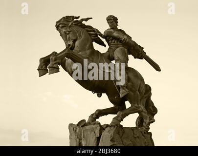 Statue de David de Sassoun à Erevan. L'Arménie Banque D'Images