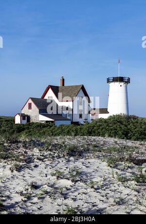 Phare de Stage Harbour à Chatham, Massachusetts. Banque D'Images