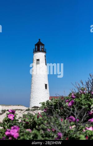 Phare de Great point à Nantucket dans le Massachusetts. Banque D'Images