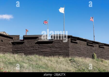 Fort William Henry sur le lac George dans l'état de New York. Banque D'Images
