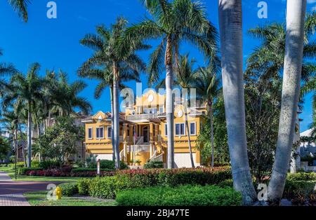 Belle maison haut de gamme située sur Barefoot Beach Road à Bonita Springs en Floride. Banque D'Images