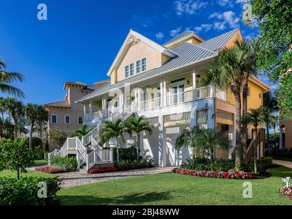 Belle maison haut de gamme située sur Barefoot Beach Road à Bonita Springs en Floride. Banque D'Images