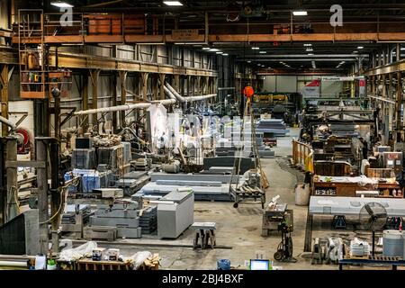 Usine de traitement du granit appelée Rock of Ages à Barre dans le Vermont. Banque D'Images