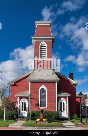 Première église baptiste à Manchester, dans le Vermont. Banque D'Images