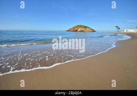 Playa de Nares le matin. Le long de la côte de Mazarrón. Murcie. Espagne. Banque D'Images