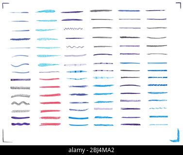 Trait de craie de crayon à crayon de crayon de marqueur à encre dessinée à la main abstrait Banque D'Images