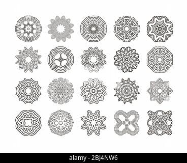 Éléments décoratifs vintage.motif circulaire de motifs traditionnels et ornements orientaux anciens. Arrière-plan dessiné à la main. Banque D'Images