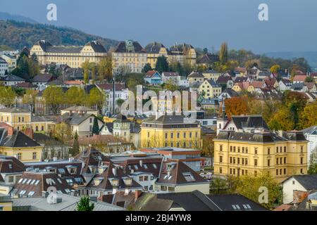 La ville de Melk de l'abbaye de Melk, Melk, Basse-Autriche, Autriche Banque D'Images