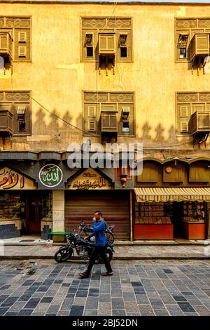 Façade extérieure du Wikala de Nafisa al-Bayda Banque D'Images