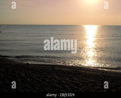 Coucher de soleil sur la mer Banque D'Images