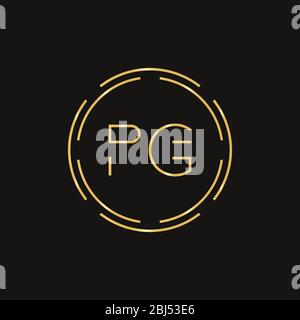 Lettre initiale PG conception de logo Vector Modèle. PG Lettre Logo Design Illustration de Vecteur