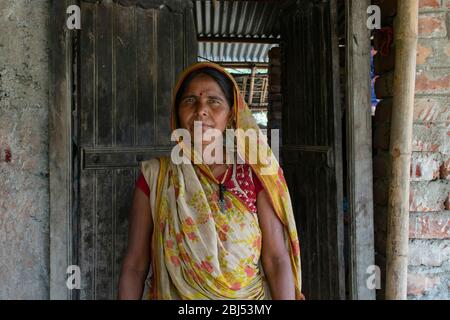 Portrait de la femme rurale, Inde Banque D'Images
