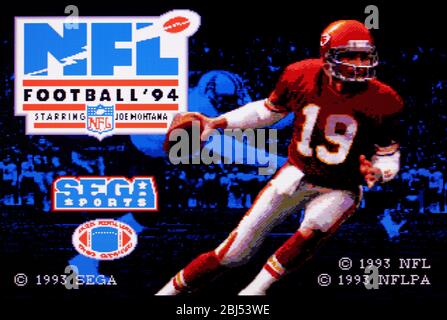 Joe Montana NFL Football '94 - Sega Genesis Mega Drive - usage éditorial uniquement Banque D'Images