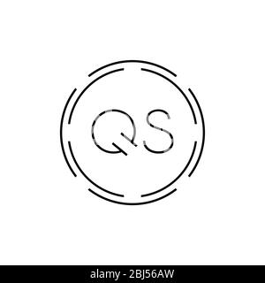 Modèle vectoriel de conception de logo QS lettre initiale. Design numérique du logo QS Abstract Circle Illustration de Vecteur