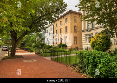 Maisons et dans le quartier de Capitol Hill à Washington DC USA Banque D'Images