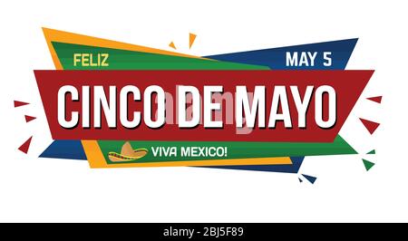 Bannière Cinco de mayo sur fond blanc, illustration vectorielle Illustration de Vecteur