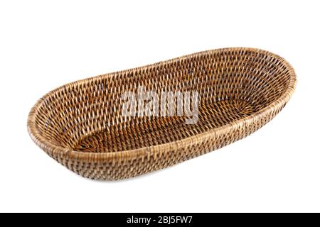Panier en osier, isolated on white Banque D'Images